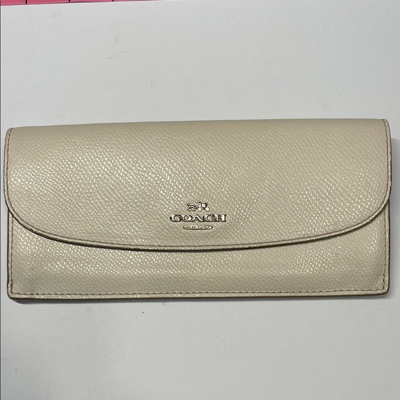 Coach Beige Leather Women's Wallet